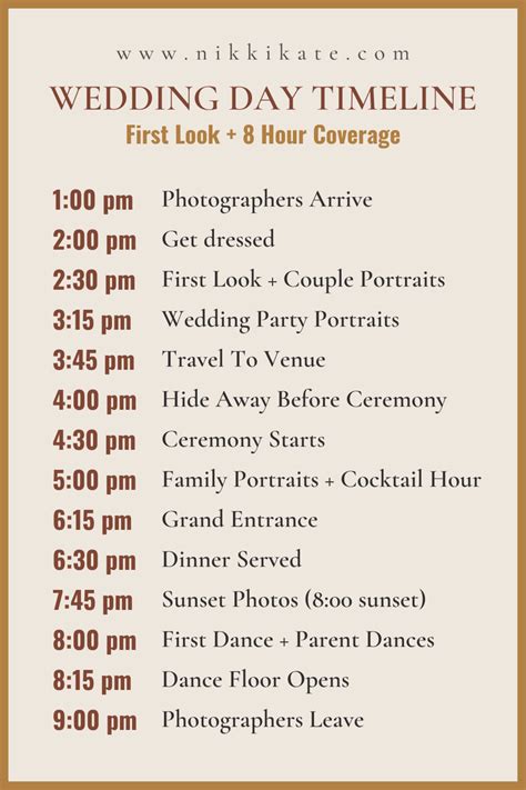 The Ultimate Wedding Day Timeline (With 5 .